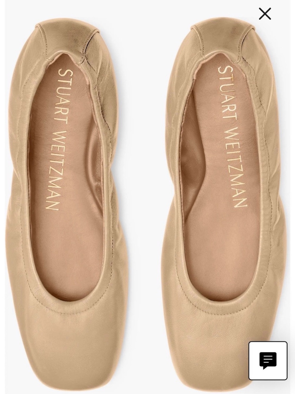 Stuart Weitzman Neutral Tan Leather Ballet Flats